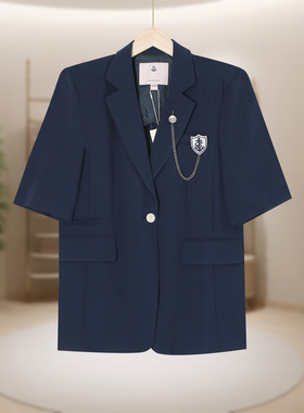 【恋】女装外套短袖翻领简约日常休闲设计感百搭舒适E521