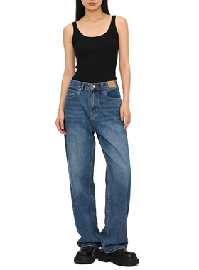 SP系列-牛仔裤高腰休闲阔腿裤女士显瘦P766