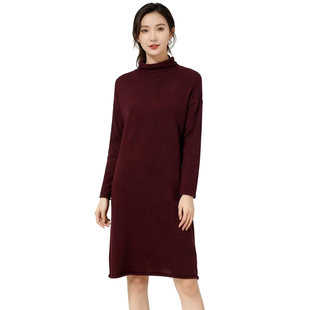 高领DMA494 DMA系列 气质中长款 含腰带 DMA711 针织连衣裙
