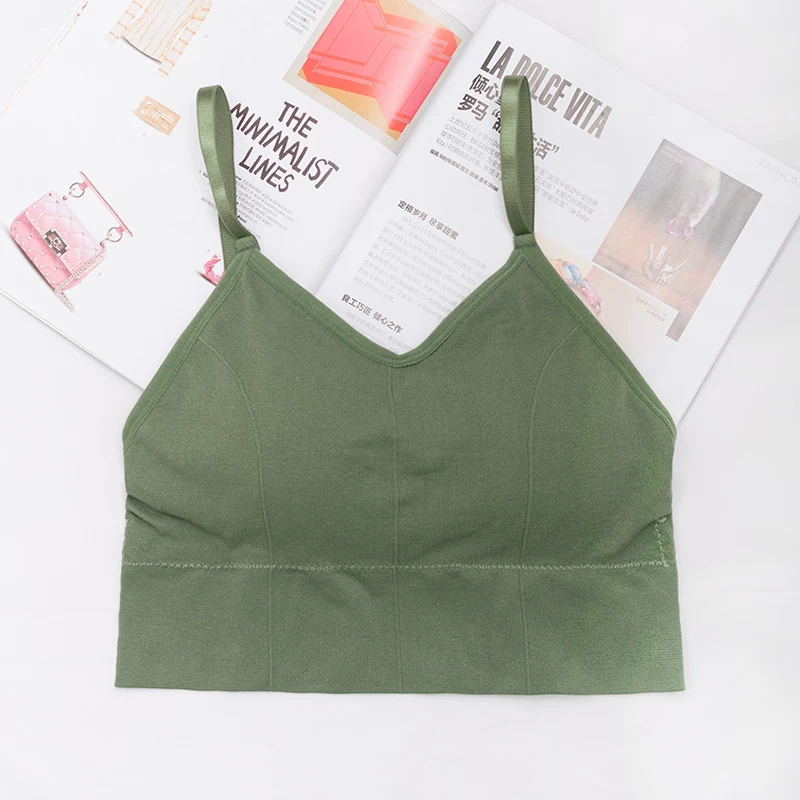 Summer modern top with cups, wireless bra, base sports clothing for yoga, breast pads