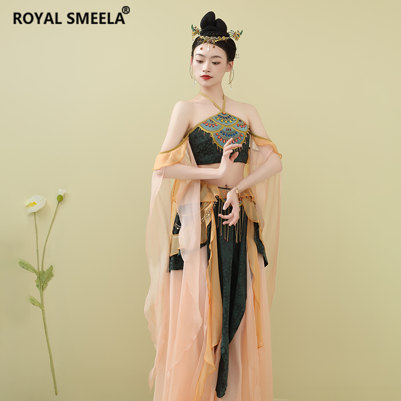 敦煌飞天异域风情挂脖性感舞蹈服