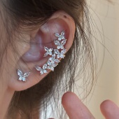 轻奢高级感不对称蝴蝶耳夹无耳洞耳骨夹冷淡风耳挂 法式 楼哈哈