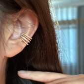 楼哈哈 绝美小众精致锆石微镶耳骨夹无耳洞气质珍珠耳夹2026新款