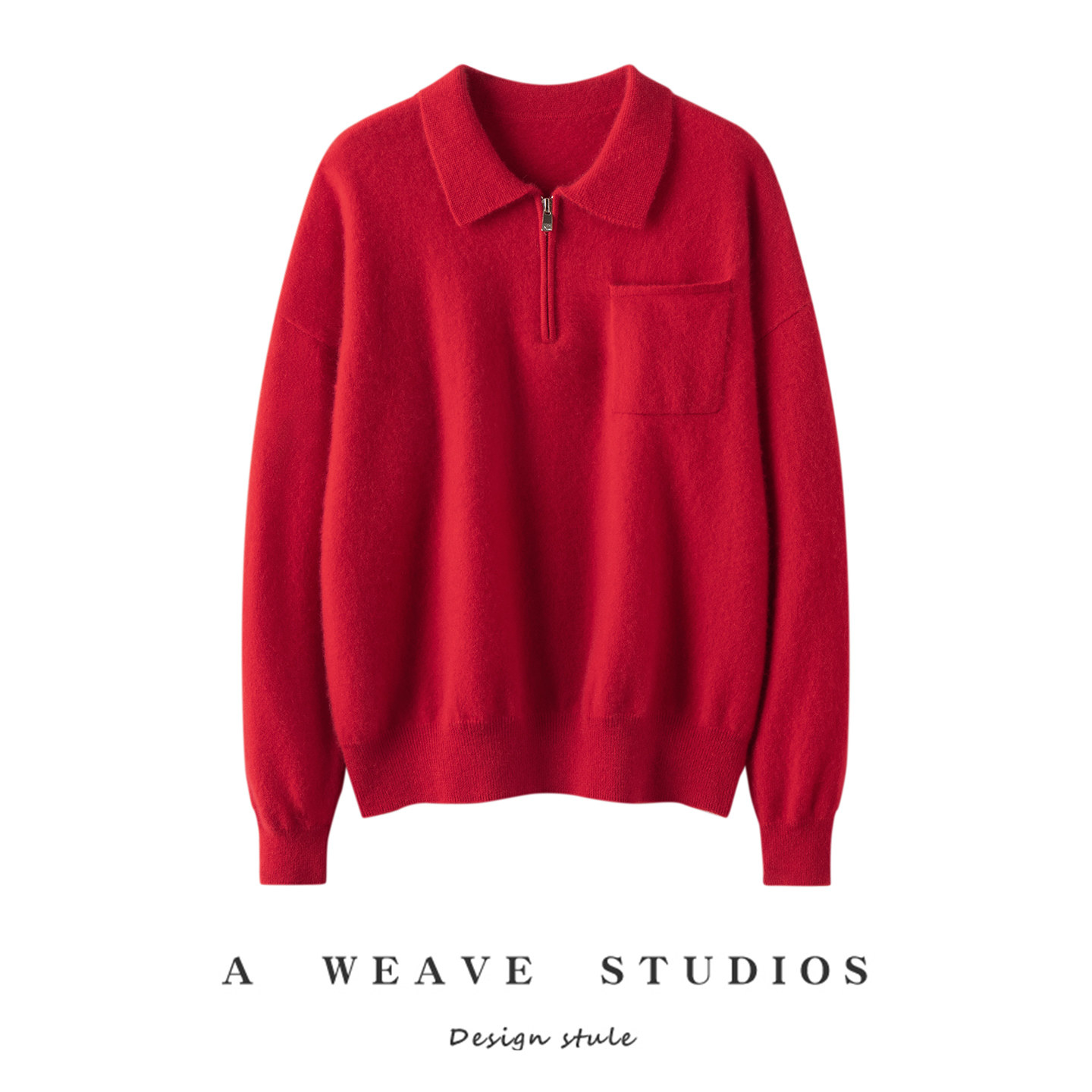 休闲风100%山羊绒衫女POLO领半拉链套头毛衣保暖红色通勤打底衫女,女装/女士精品,羊绒衫,淘宝优惠券,粉丝福利购,淘宝优惠卷