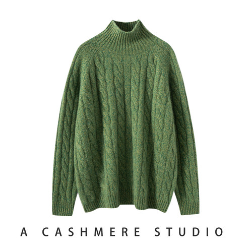 轻奢极简风半高领100山羊绒衫女