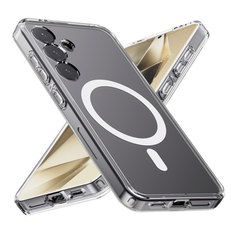 适用三星s24透明磁吸手机壳s25ultra拜耳料PC二合一精孔保护套壳