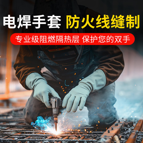 电焊手套高温隔热手套牛皮防烫