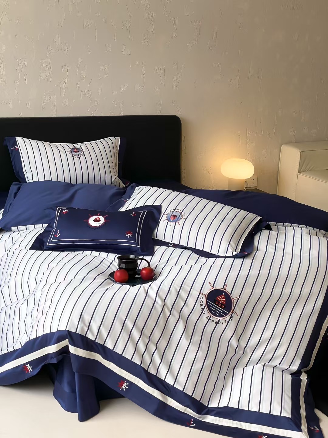 青少年学院英伦风100支长绒棉四件套全棉男生童被套床单床上用品