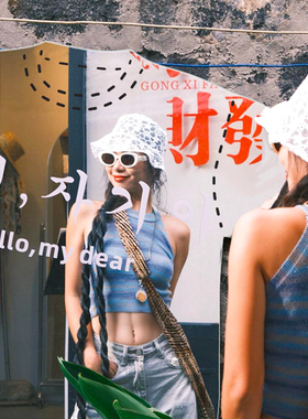 网红拍照道具全身镜氛围感