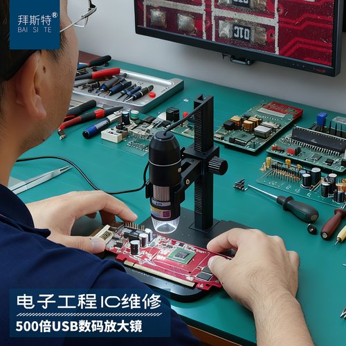 拜斯特放大镜500倍高清高倍数码显微镜拍照USB电脑联接鉴定珠宝