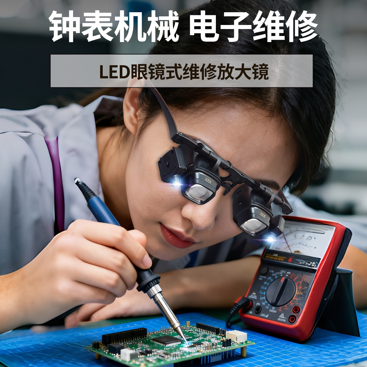 眼镜式放大镜24倍高清电路板维修