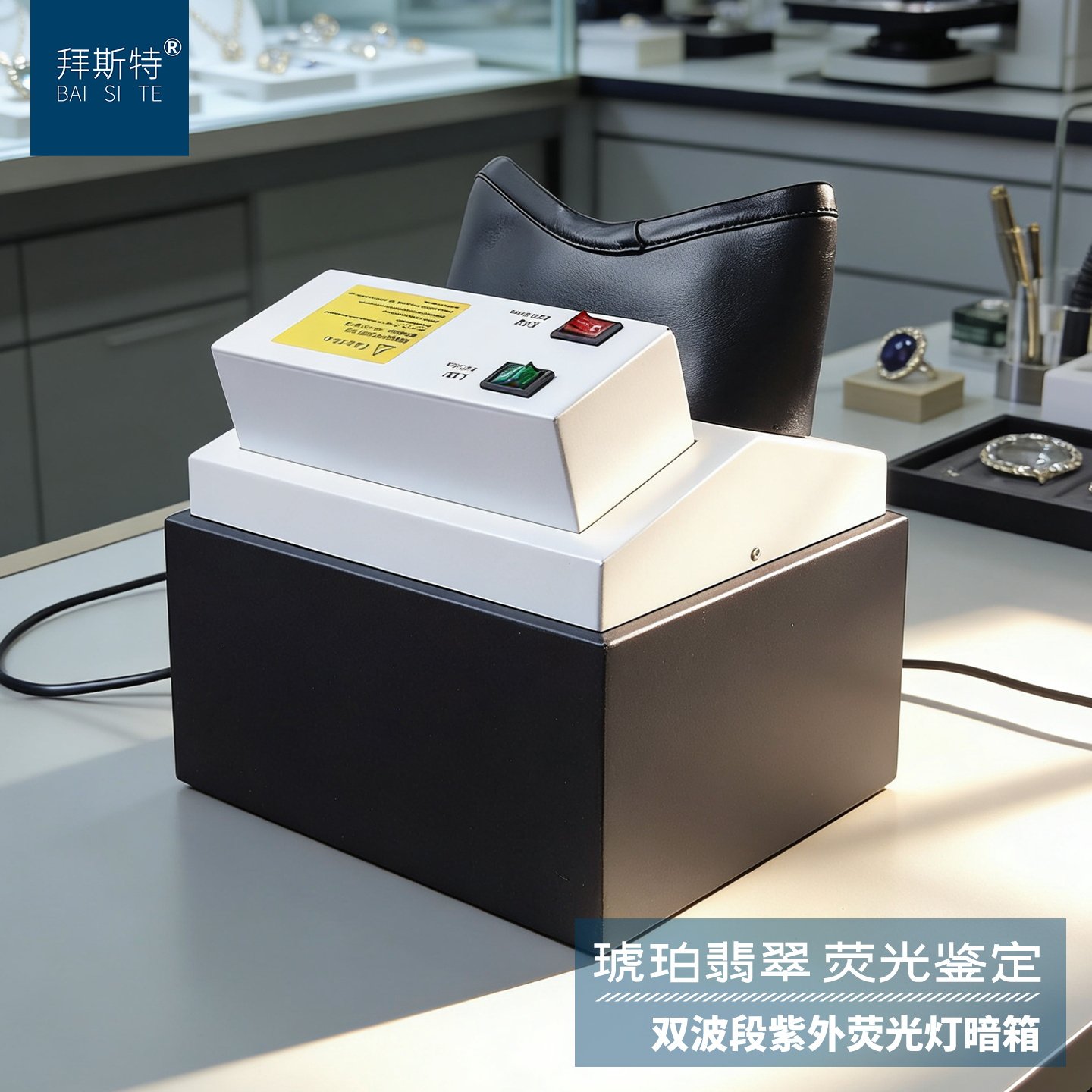 拜斯特紫外荧光灯箱365nm长短波玉石翡翠琥珀蜜蜡鉴定反应便携式