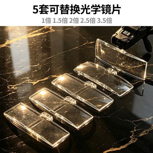 头戴式放大镜带灯led高清美