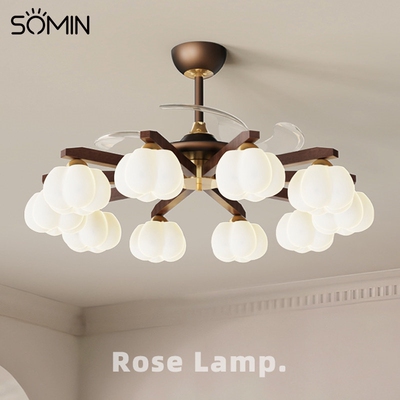 客厅风扇灯中古风新款隐形吊扇灯