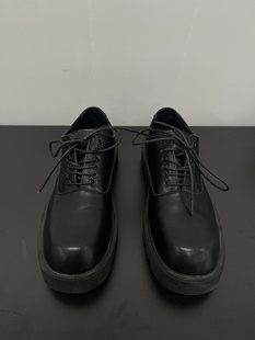 孙聖云啊雲 方头皮鞋小众cleanfit复古黑色德比鞋厚底休闲增高潮