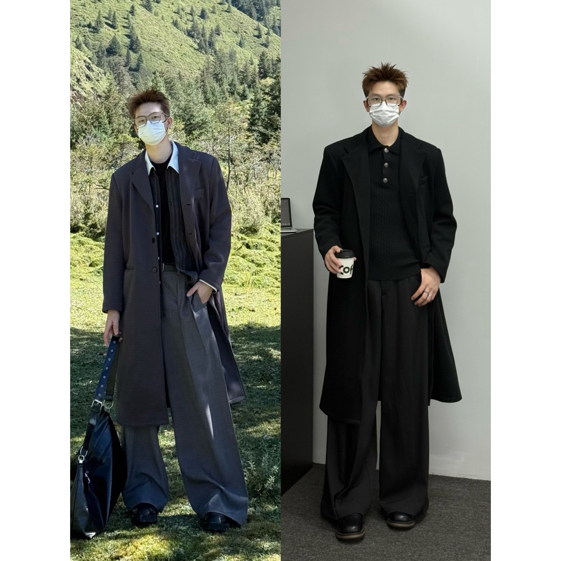 孙聖云啊雲 翻领呢料大衣外套韩系风衣气质时髦男女风高级外套潮,男装,毛呢大衣,淘宝优惠券,粉丝福利购,淘宝优惠卷