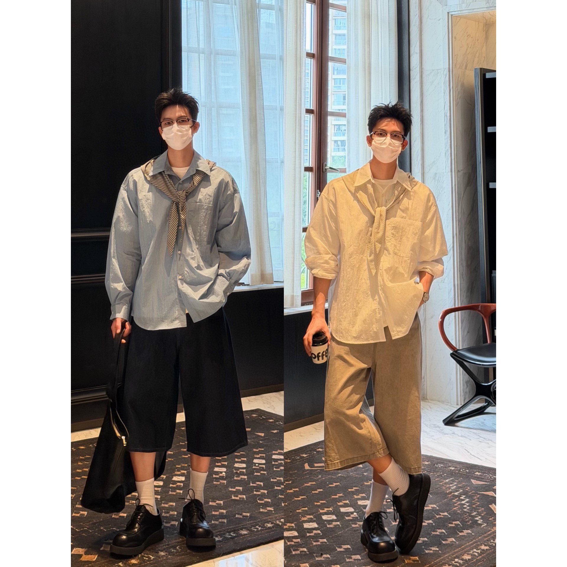 AYUN Studio 孙聖云带帽防晒阔版衬衫韩系休闲宽松少年感夏日潮流