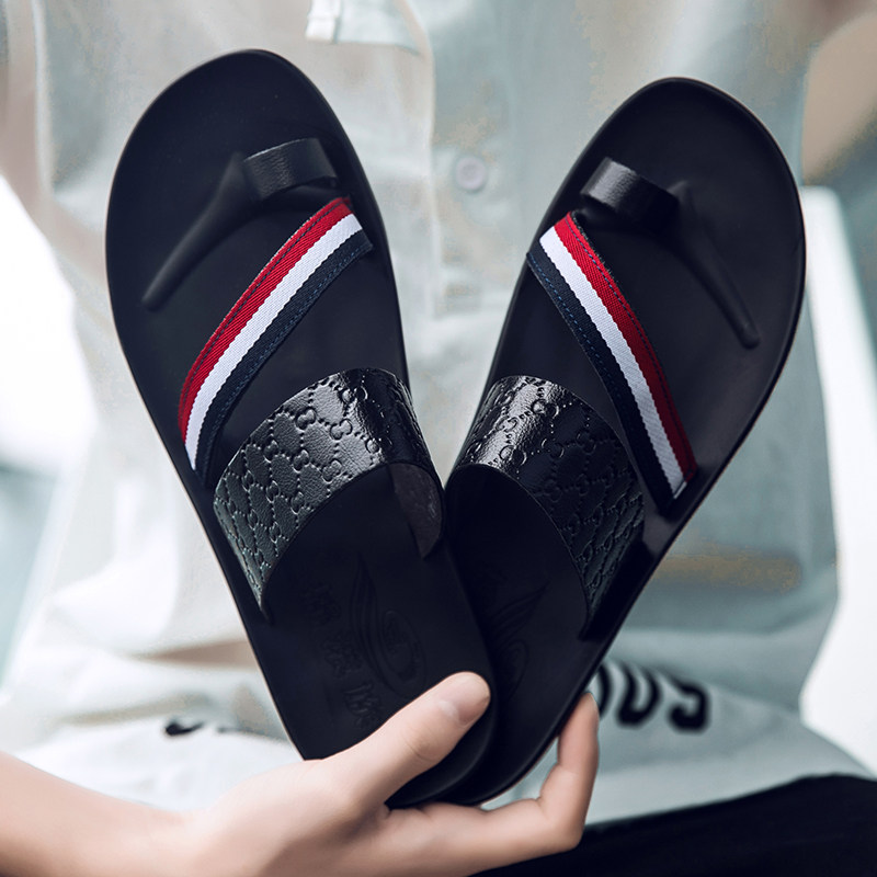 皮拖鞋男夏韩版潮流个性时尚外穿凉拖夏季男士凉鞋潮人休闲凉鞋男|ruв категории Мужская обувь, тапочки - от Buy2taobao.com для оказания профессиональной услуги покупки агента Taobao