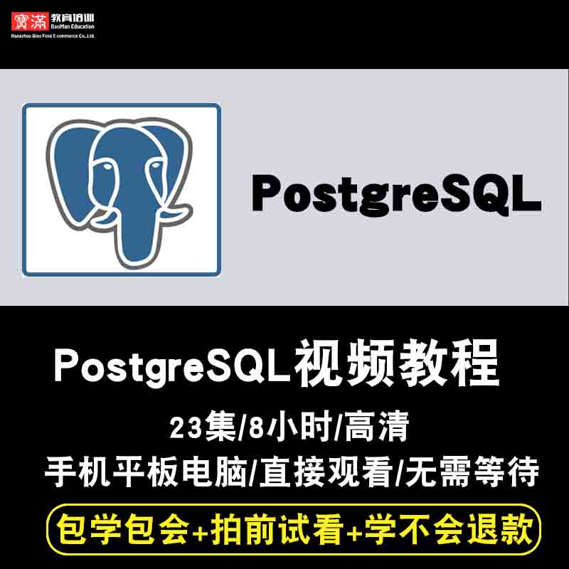 PostgreSQL视频教程 数据库12性能优化DBA高可用教学入门在线课程