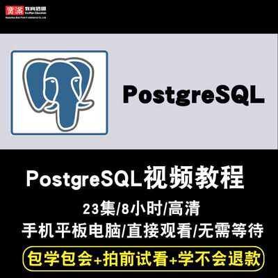 PostgreSQL视频教程 数据库12性能优化DBA高可用教学入门在线课程