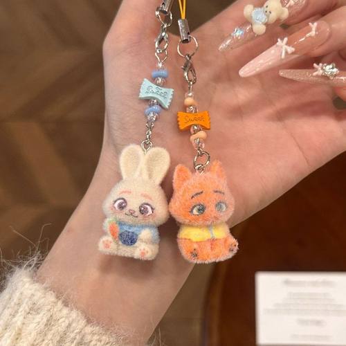 疯狂动物城尼克朱迪糖果挂件植绒