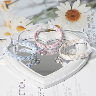 原创编织彩钻KT情侣磁吸手链可调节高颜值闺蜜手绳送男朋友小礼物