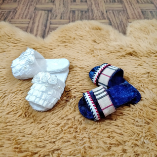 bjd四分拖鞋定制情侣款男女娃用配件饰娃屋拍照道具平底4分娃鞋子