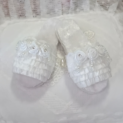 bjd拖鞋三分 手作白色法式 BJD三3分丝绒平底鞋SD/DD/AS 娃用配件