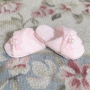 blythe小布拖鞋平底芭比兵人ob22/27/24 娃用配件毛绒六分bjd娃鞋