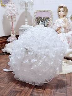 四分bjd娃伞定制BJD六分珍珠迷你蕾丝千层法式复古小洋伞娃用配件