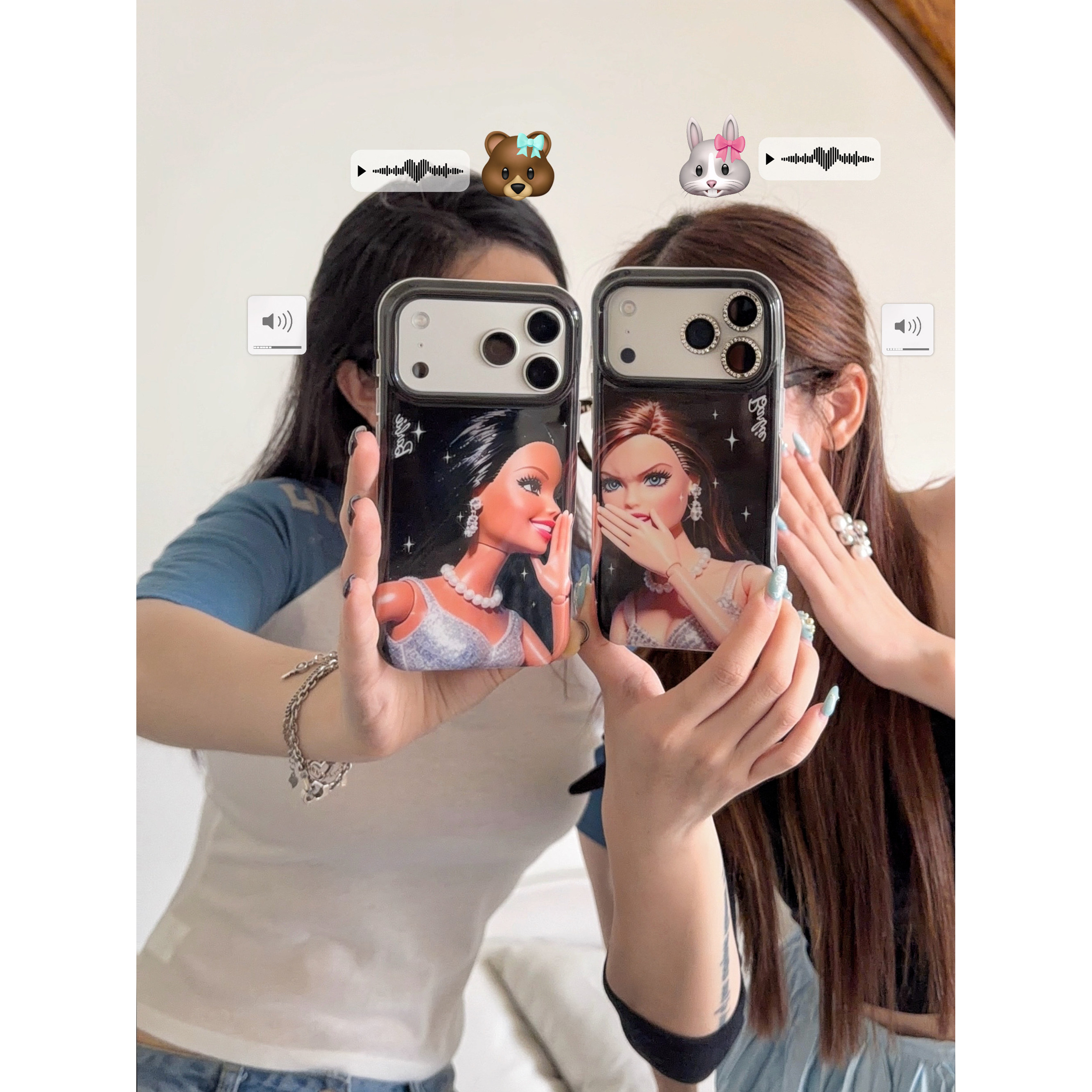 iPhone16pro/17pro蛐蛐芭比娃娃卡通15/16/17手机壳iPhon15promax辣妹风闺蜜17promax保护套16promax