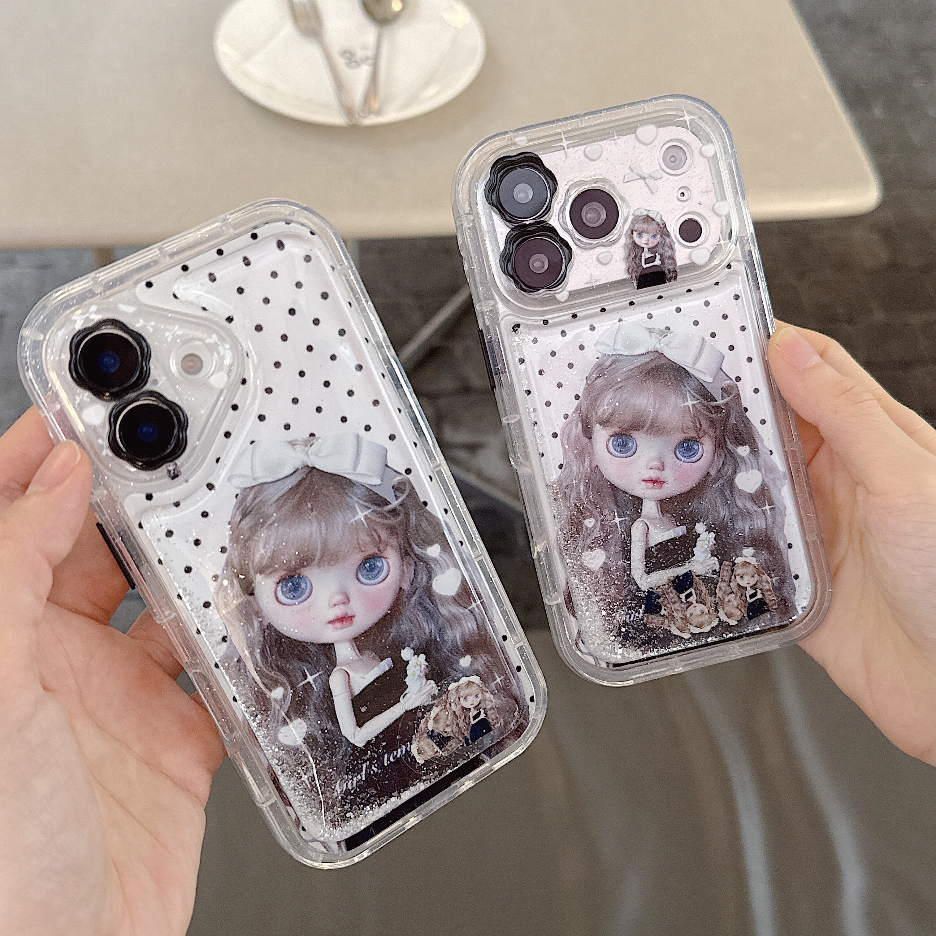 iPhone17promax/16pro卡通芭比娃娃透明15/16/17手机壳17pro可爱少女风闪粉15pro/16pro保护套15promax