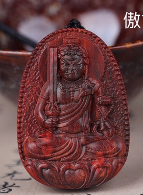 印度小叶紫檀属鸡不动尊菩萨吊坠