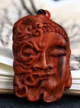 印度小叶紫檀一念之差佛魔吊坠