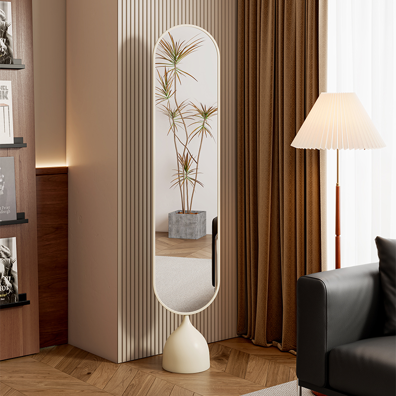 北欧落地穿衣镜客厅卧室家用角落全身镜可旋转极简网红轻奢试衣镜