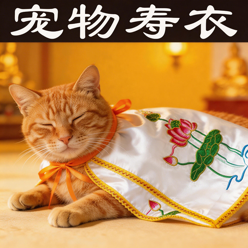 猫猫衣服宠物寿衣莲花披风爱宠离世告别仪式猫狗仓鼠祈愿祝福寿服