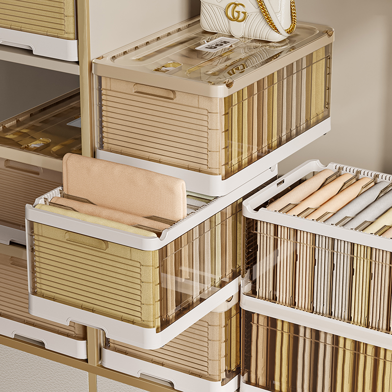 家用衣柜纯色裤子收纳盒