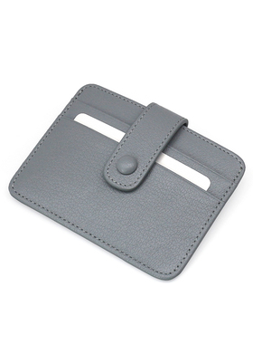 真皮山羊皮卡包搭扣小卡夹女式学生卡套男士零钱包便携口袋包简约