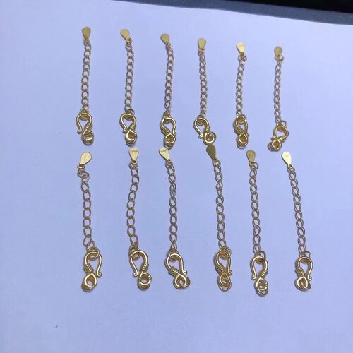 925银古法银镀金S扣项链扣手链连接扣手绳编织扣diy饰品配件