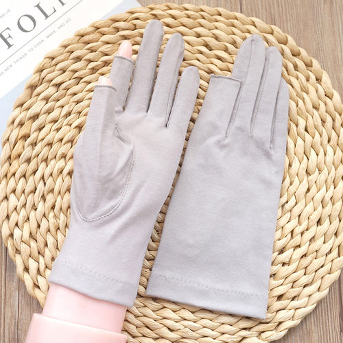 克拉斯卡女纯棉露指月子防护手套