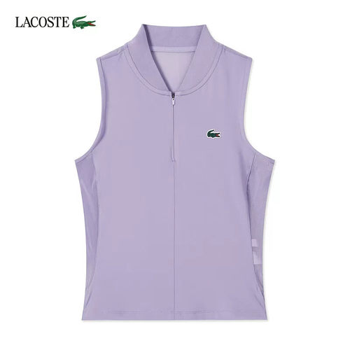26新款LACOSTE法国鳄鱼女装网球服立领无袖半拉链Polo衫|PF6873