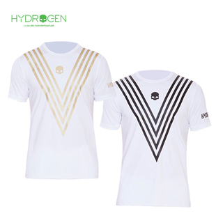 HYDROGEN氢原子 圆领白色运动T恤衫网球服速干面料网球短袖舒适