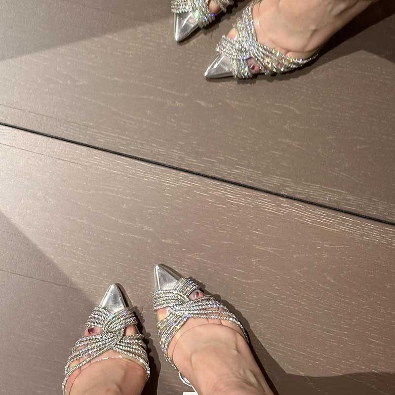优尚品~春秋水钻透pvc透明凉鞋尖头凉拖性感水晶鞋高跟鞋细跟拖鞋,女鞋,时装凉鞋,淘宝优惠券,粉丝福利购,淘宝优惠卷