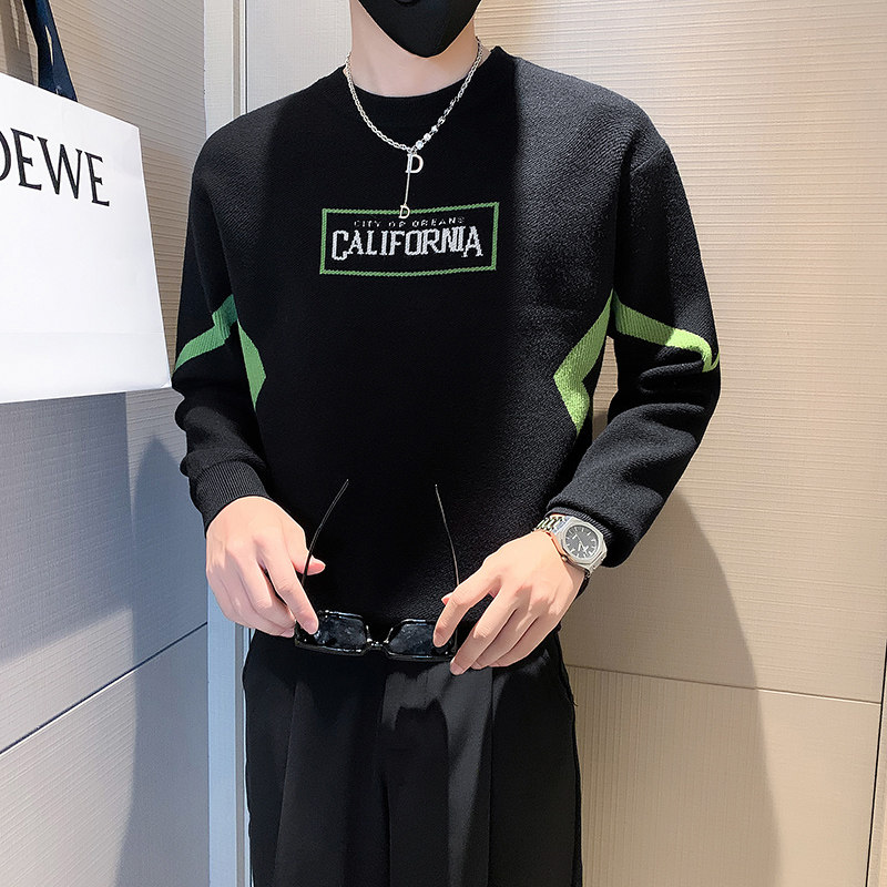 社会小伙秋冬新款圆领套头针织毛衣打底衫男潮MY218-P68-控98,男装针织衫/毛衣,电商A370