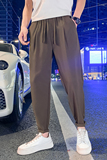 抖音夏季冰丝男士休闲裤九分裤潮流百搭裤子男X698特P45控69，男装休闲裤，电商A370