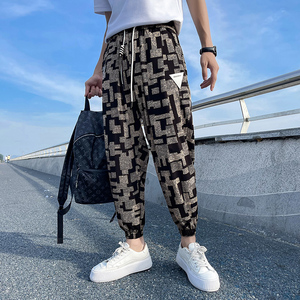 夏季冰丝九分裤休闲裤哈伦裤潮牌宽松裤子男X616-P55图片