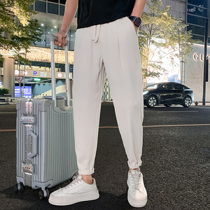 抖音 夏季冰丝男士休闲裤九分裤潮流百搭裤子男X698特P45控69图片