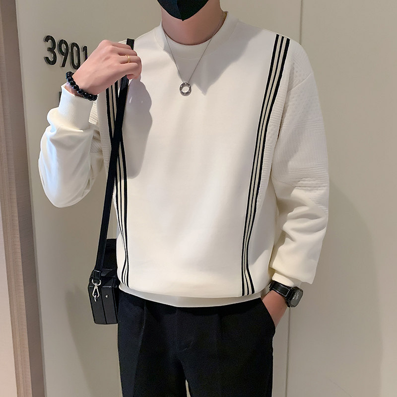 秋季新款个性潮牌宽松版圆领套头卫衣打底衫男W35-P65图片