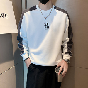 W22-P65-控98店主风秋季新款长袖宽松套头圆领男士卫衣图片