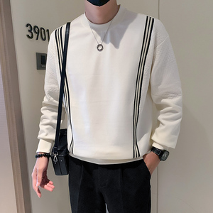 秋季新款个性潮牌宽松版圆领套头卫衣打底衫男W35-P65图片